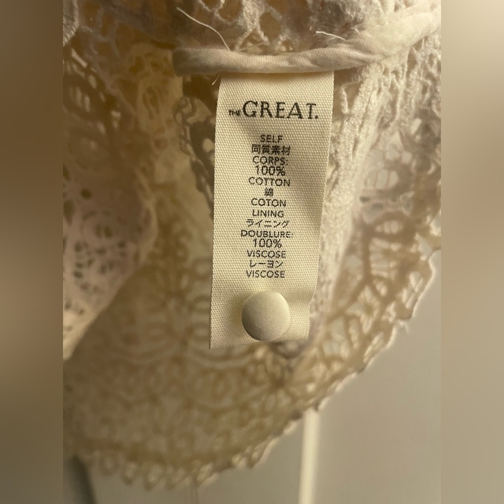 THE GREAT. The Lattice Top in Cream • NWT - Picture 8 of 10